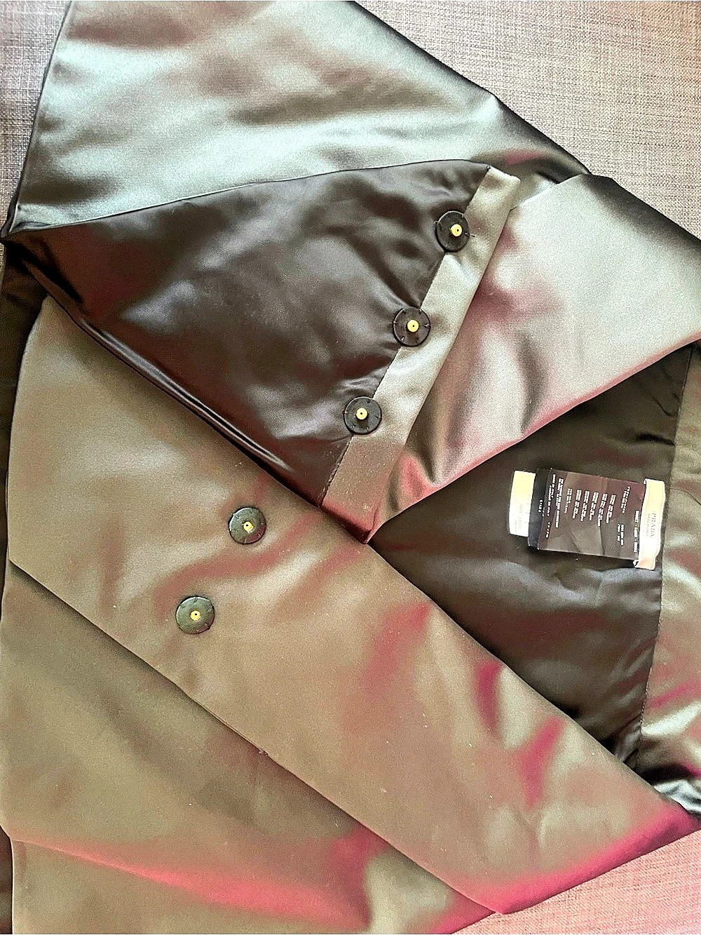 Prada Green Silk Taffeta Wrap Cape (often archived or stylized as a cropped wrap - Picture 4 of 12